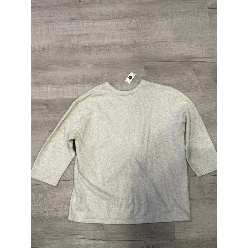 Gap Sweatshirt Women XL Grey Casual Chic Athleisure Metallic Pearl Embellished - Picture 6 of 9